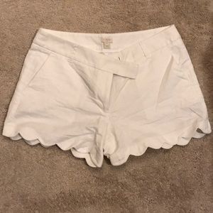 Jcrew bright white scalloped 3in shorts-NWOT